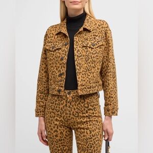 MOTHER The Big Shorty Cheetah Denim Jacket